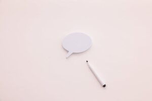 speech bubble and marker